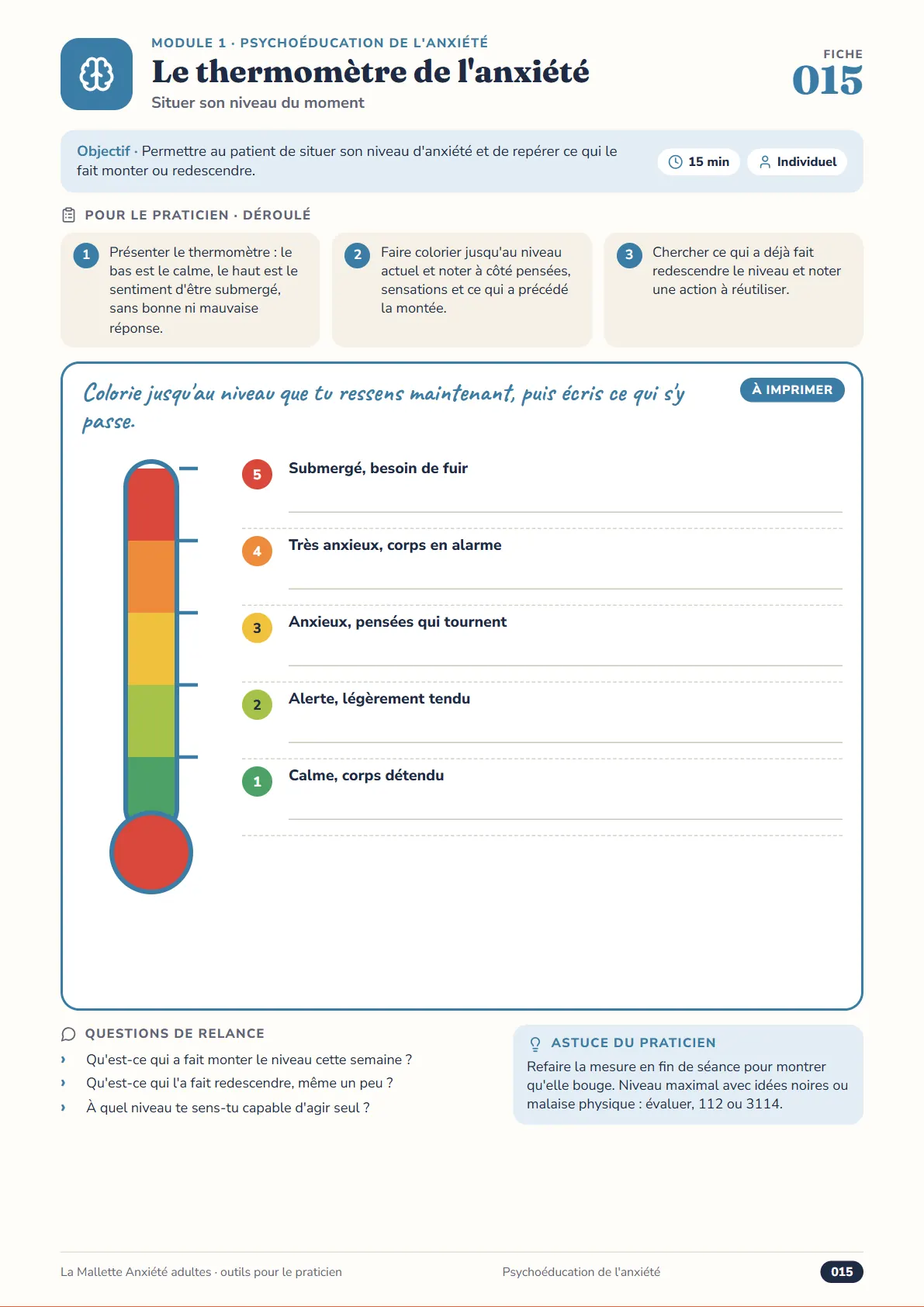 Fiche 015 Le thermomètre de l’anxiété
