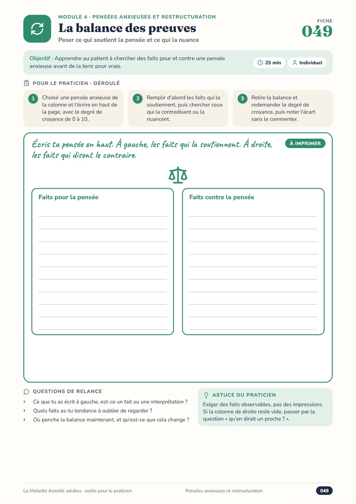 Fiche 049 La balance des preuves