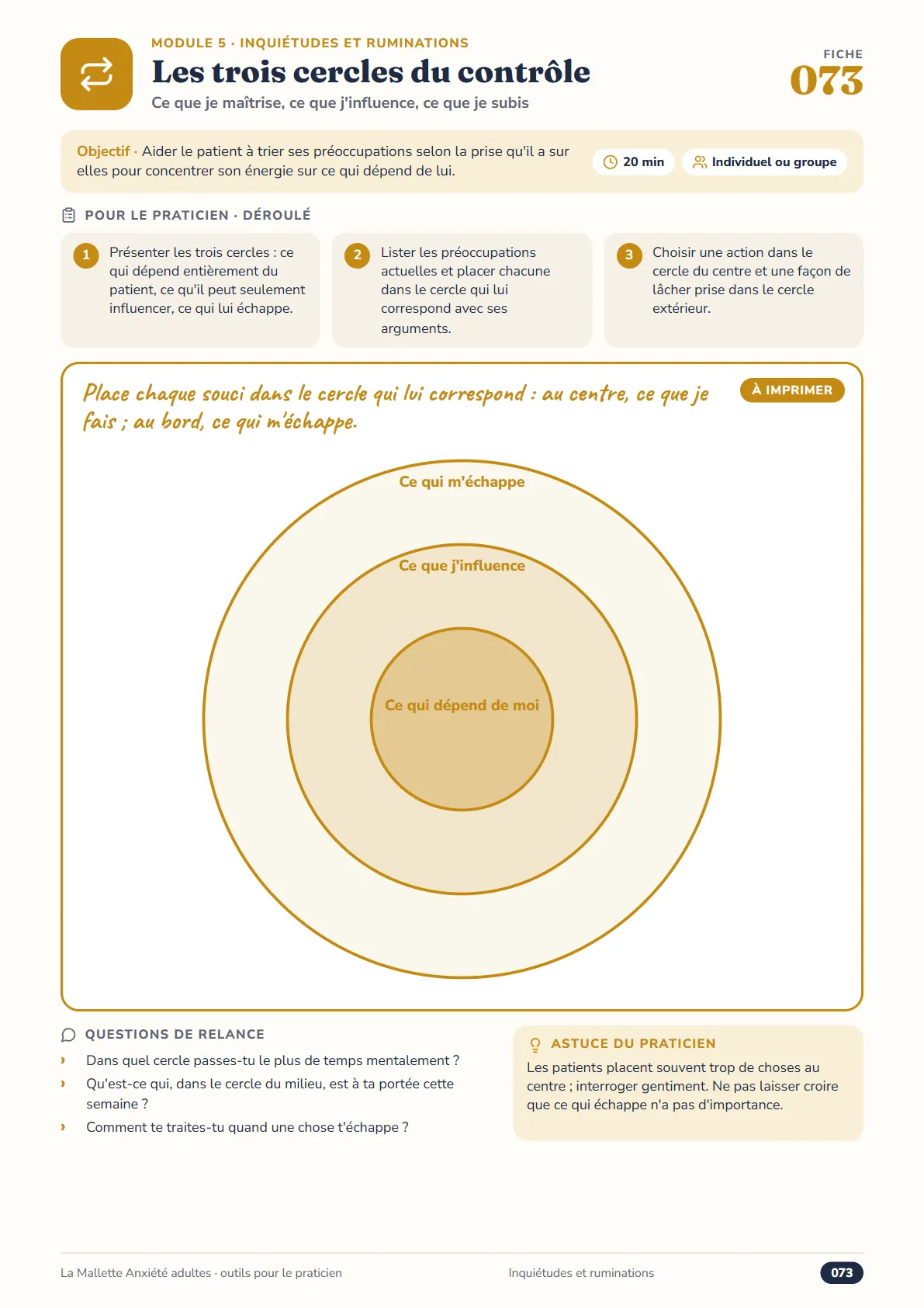 Fiche 073 Les trois cercles du contrôle